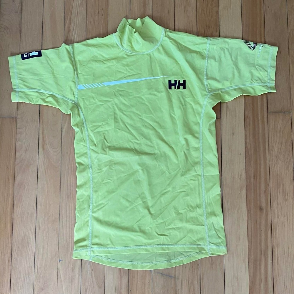 Helly Hansen HH Short Sleeve Rash Guard Top UPF 50 Sun Protection Neon Yellow